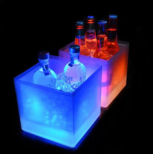 LED Ice Bucket, Eco-Friendly Transparent Beer Cooler