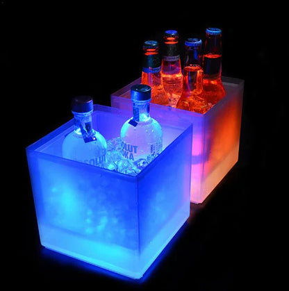 LED Ice Bucket, Eco-Friendly Transparent Beer Cooler