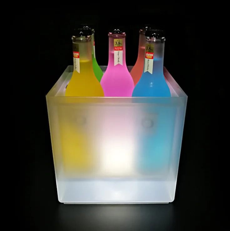 LED Ice Bucket, Eco-Friendly Transparent Beer Cooler