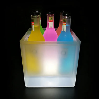 LED Ice Bucket, Eco-Friendly Transparent Beer Cooler