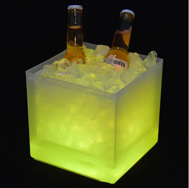 LED Ice Bucket, Eco-Friendly Transparent Beer Cooler