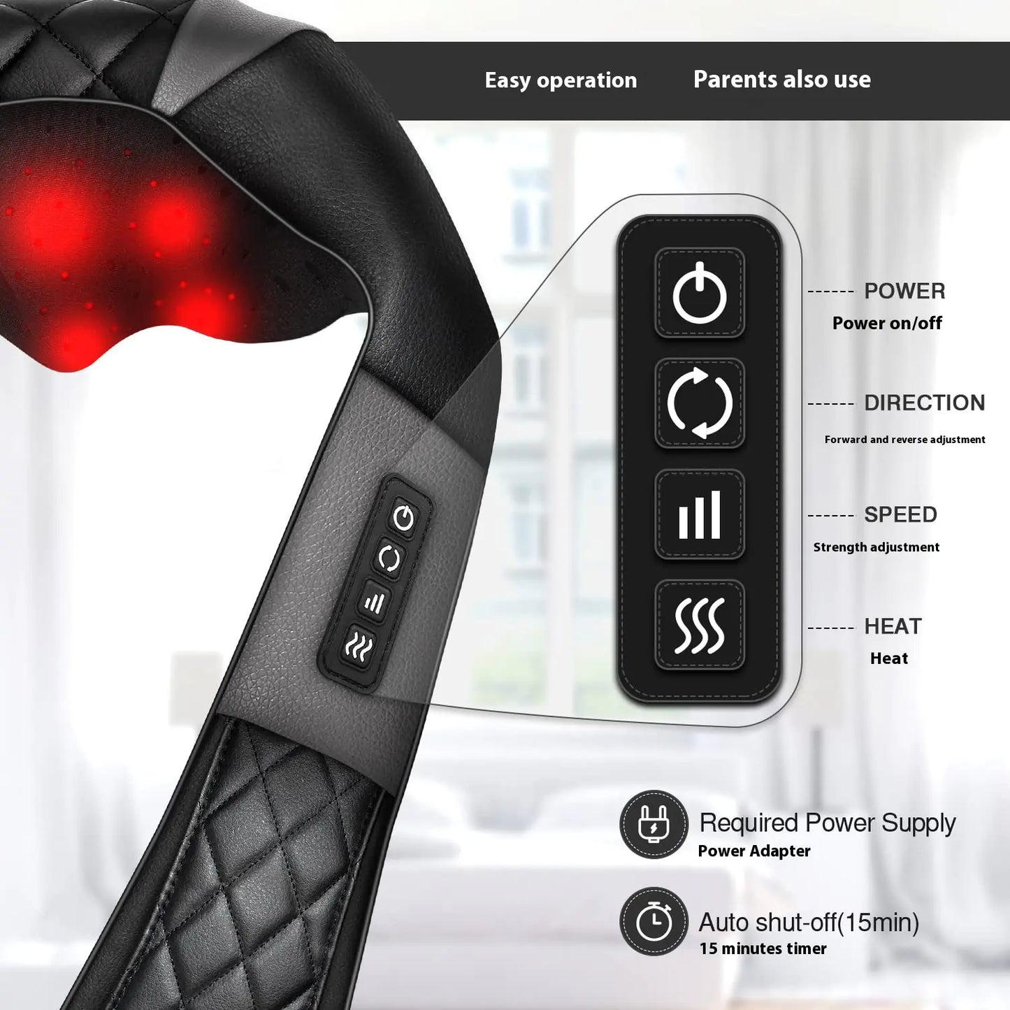 Neck Massager Kneading Heat Wrap
