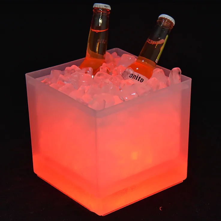 LED Ice Bucket, Eco-Friendly Transparent Beer Cooler