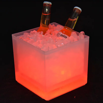 LED Ice Bucket, Eco-Friendly Transparent Beer Cooler